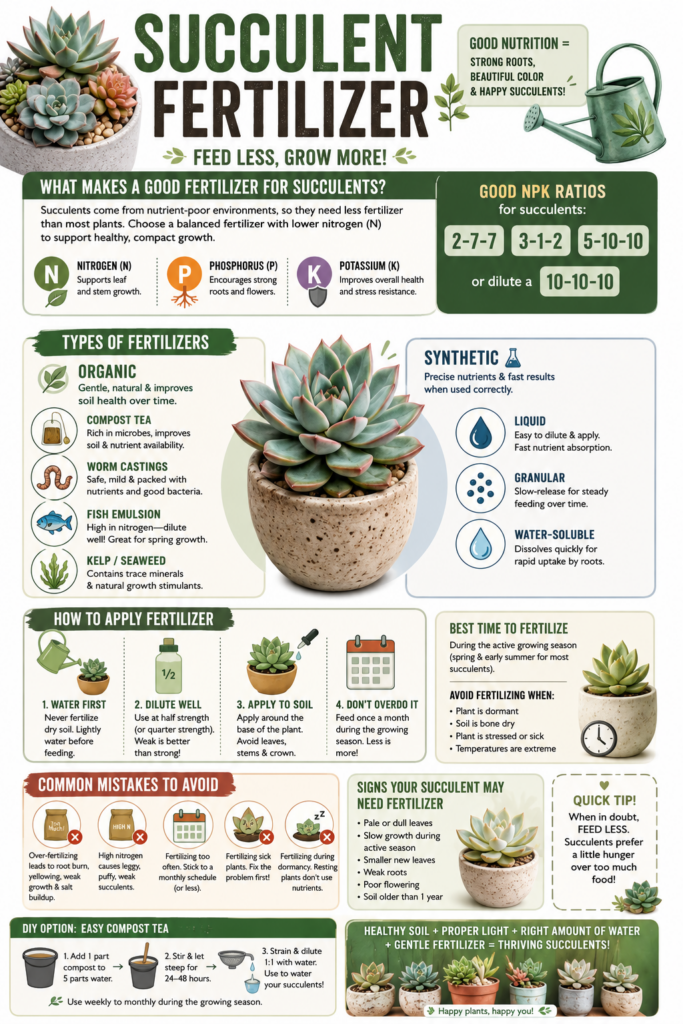 Succulent fertilizer infographic