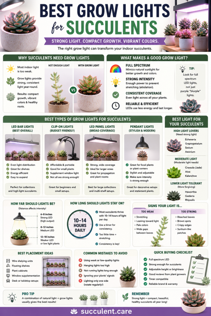 Best grow lights for indoor succulents infographic