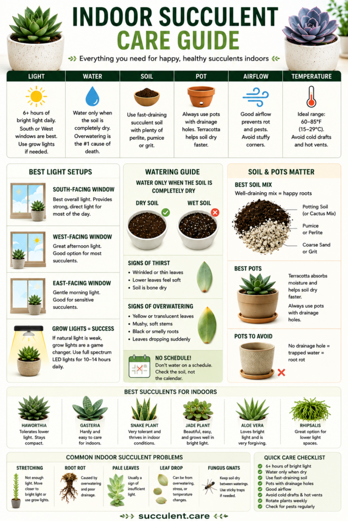 Indoor Succulent Care Infographic Indoor succulent care infographic