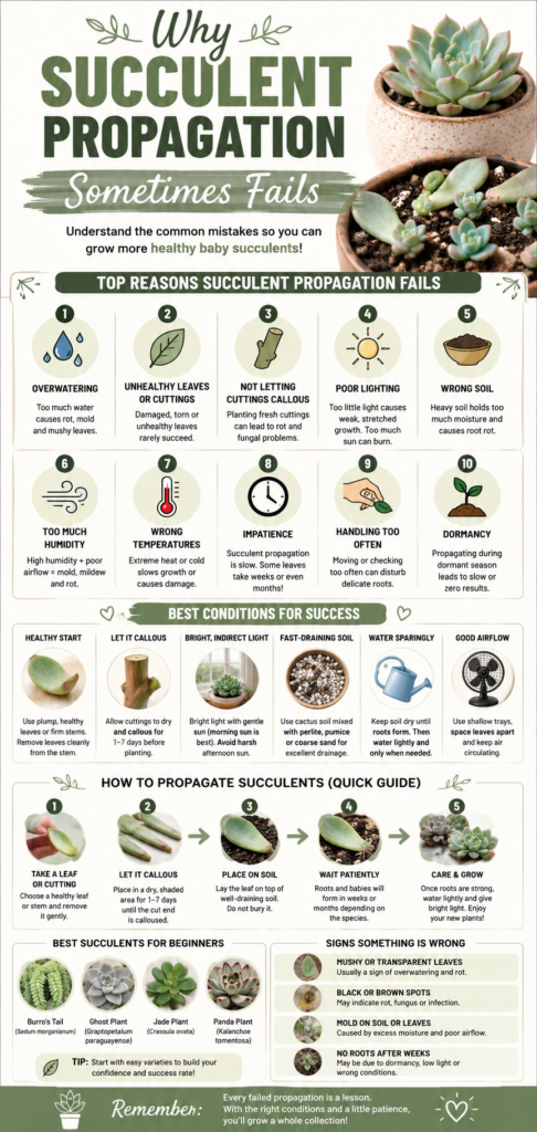 Why Succulent Propagation Sometimes Fails Infographic Infographic about why succulent propagations sometimes fails