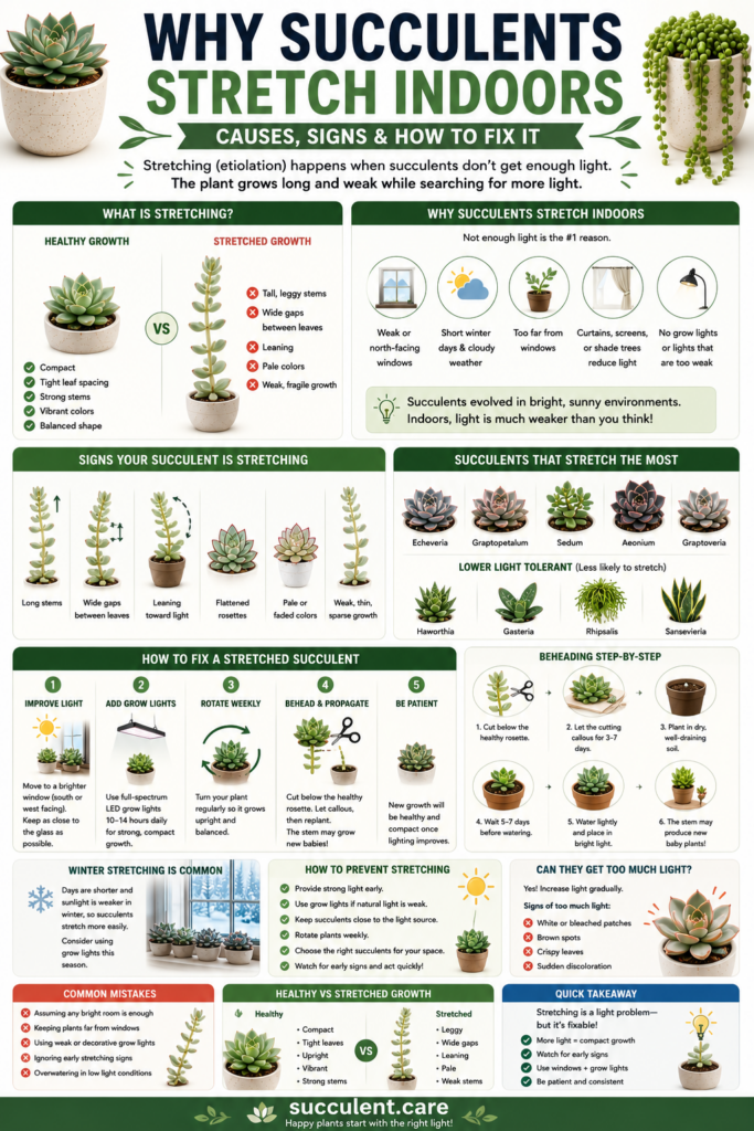 Why succulents stretch indoors